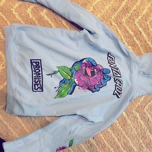 Santa Cruz x Broken Promises blue hoodie